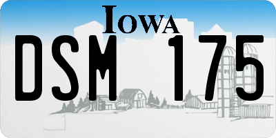 IA license plate DSM175