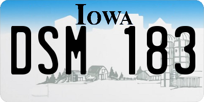 IA license plate DSM183