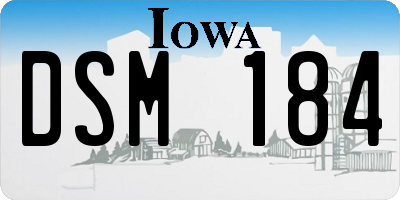 IA license plate DSM184