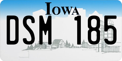 IA license plate DSM185
