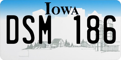 IA license plate DSM186