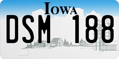 IA license plate DSM188