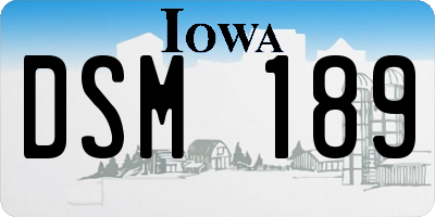 IA license plate DSM189