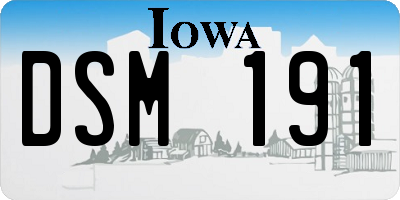 IA license plate DSM191