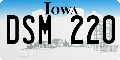 IA license plate DSM220