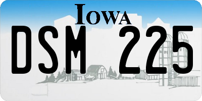 IA license plate DSM225