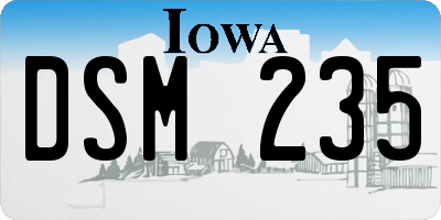 IA license plate DSM235