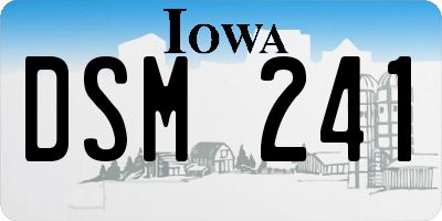 IA license plate DSM241