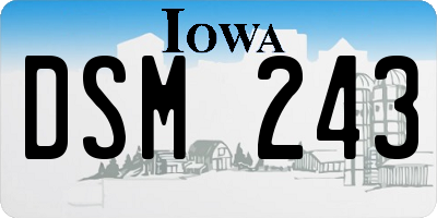 IA license plate DSM243