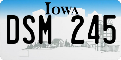 IA license plate DSM245