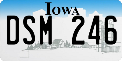 IA license plate DSM246