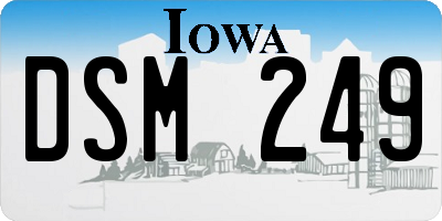 IA license plate DSM249