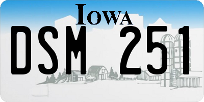 IA license plate DSM251