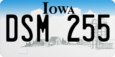 IA license plate DSM255