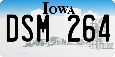 IA license plate DSM264