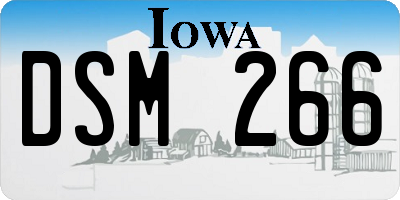 IA license plate DSM266