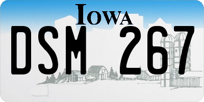 IA license plate DSM267