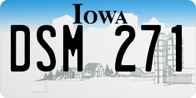 IA license plate DSM271