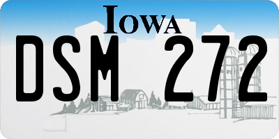 IA license plate DSM272
