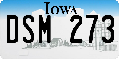 IA license plate DSM273