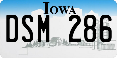 IA license plate DSM286