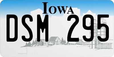 IA license plate DSM295