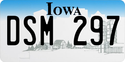 IA license plate DSM297