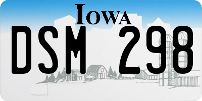 IA license plate DSM298