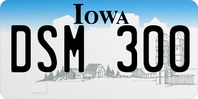 IA license plate DSM300