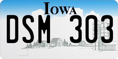 IA license plate DSM303