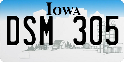 IA license plate DSM305