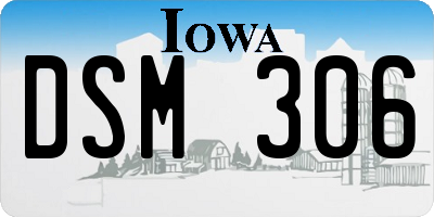 IA license plate DSM306