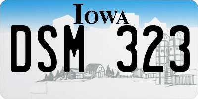IA license plate DSM323