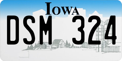 IA license plate DSM324