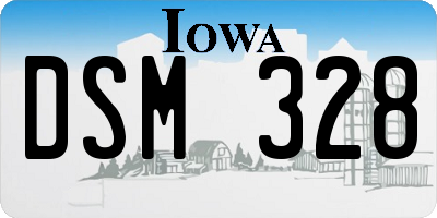 IA license plate DSM328