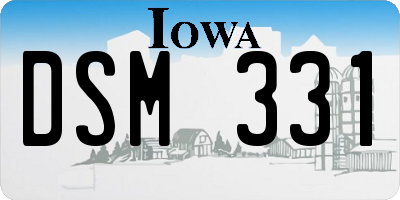 IA license plate DSM331