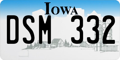 IA license plate DSM332