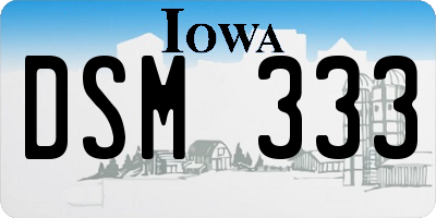 IA license plate DSM333