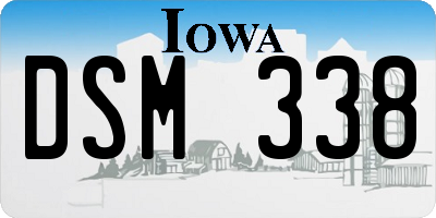 IA license plate DSM338