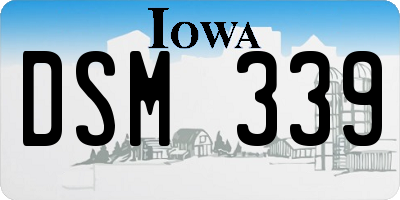 IA license plate DSM339