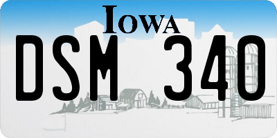 IA license plate DSM340