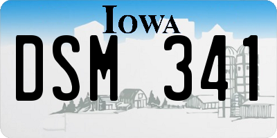IA license plate DSM341