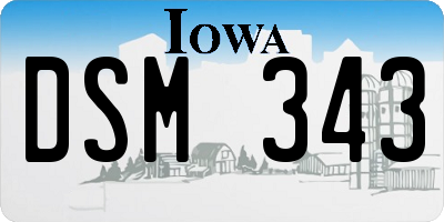 IA license plate DSM343