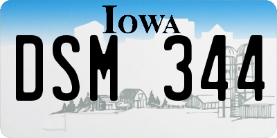 IA license plate DSM344