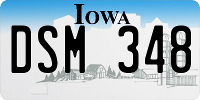 IA license plate DSM348