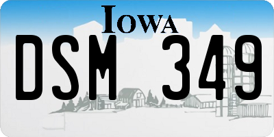 IA license plate DSM349