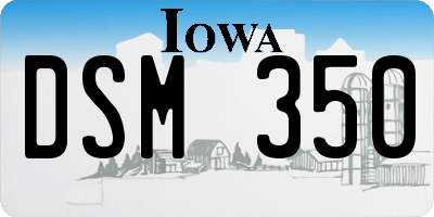 IA license plate DSM350