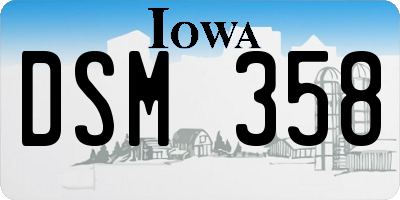 IA license plate DSM358