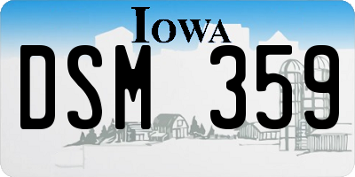 IA license plate DSM359