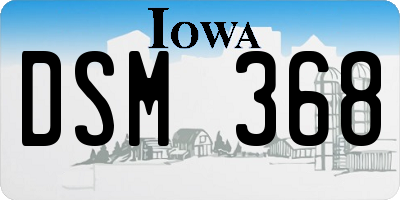 IA license plate DSM368